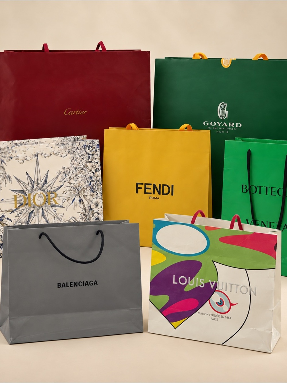 Luxury Designer Shopping Bag Bundle – 7 Bags